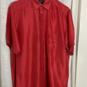 Men's Red Button-Down Shirt